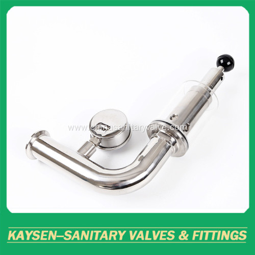 Sanitary exhaust air release valve with pressure gauge